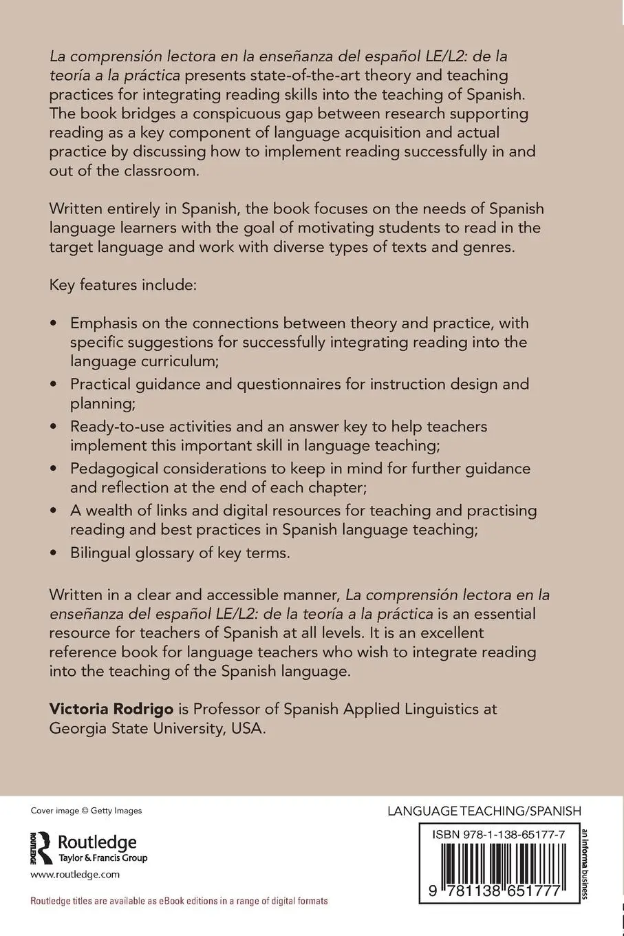 Rückseite: 9781138651777 | La comprensión lectora en la enseñanza del español LE/L2 | Rodrigo