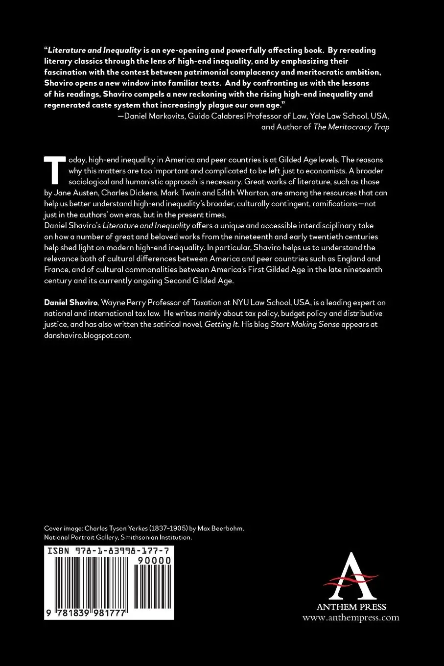 Rückseite: 9781839981777 | Literature and Inequality | Daniel Shaviro | Taschenbuch | Englisch