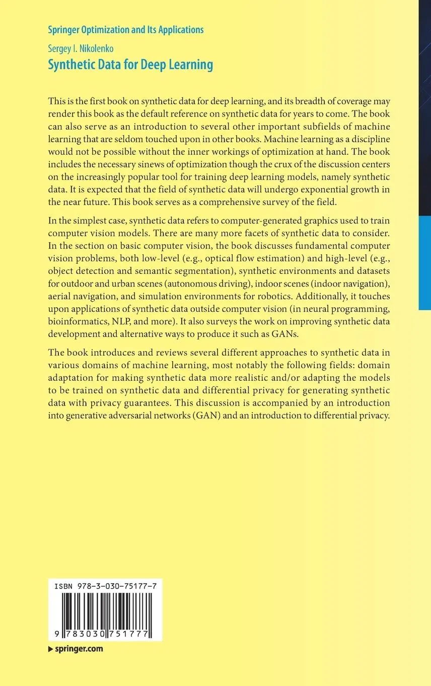 Rückseite: 9783030751777 | Synthetic Data for Deep Learning | Sergey I. Nikolenko | Buch | xii
