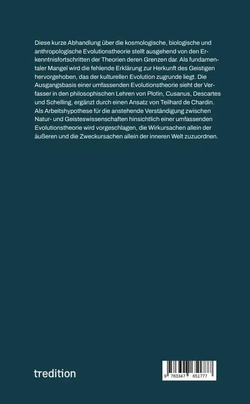 Rückseite: 9783347651777 | Wege zu einer umfassenden Evolutionstheorie | Dieter Radaj | Buch