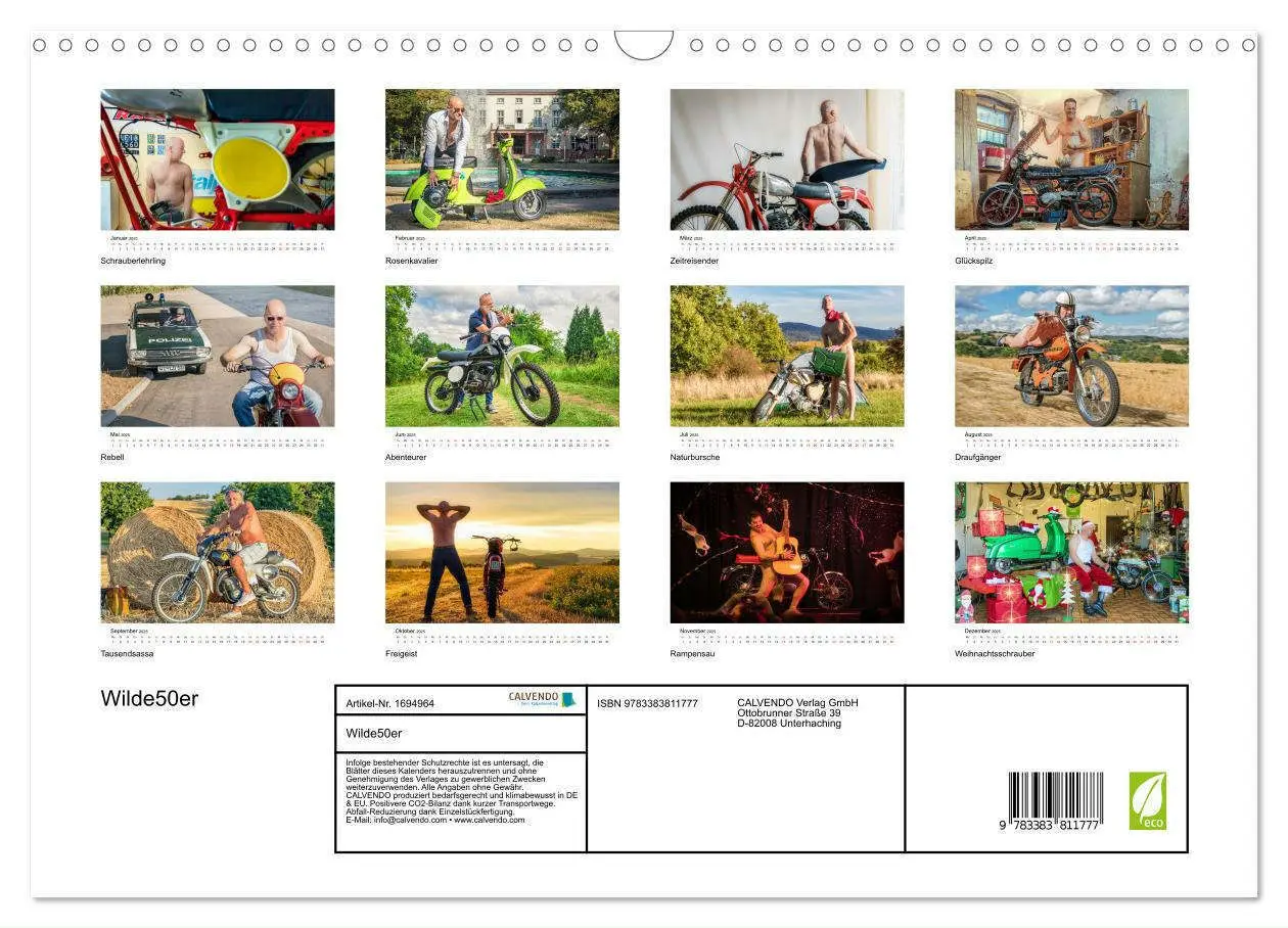 Bild: 9783383811777 | Wilde50er (Wandkalender 2025 DIN A3 quer), CALVENDO Monatskalender