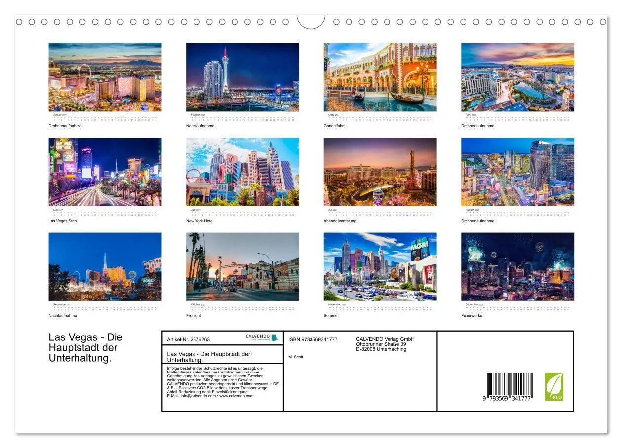 Bild: 9783569341777 | Las Vegas - Die Hauptstadt der Unterhaltung. (Wandkalender 2027 DIN...