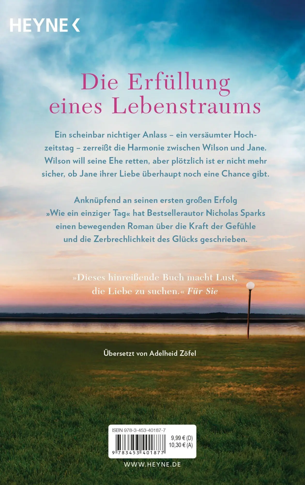 Bild: 9783453401877 | Ein Tag wie ein Leben | Nicholas Sparks | Taschenbuch | 384 S. | 2005
