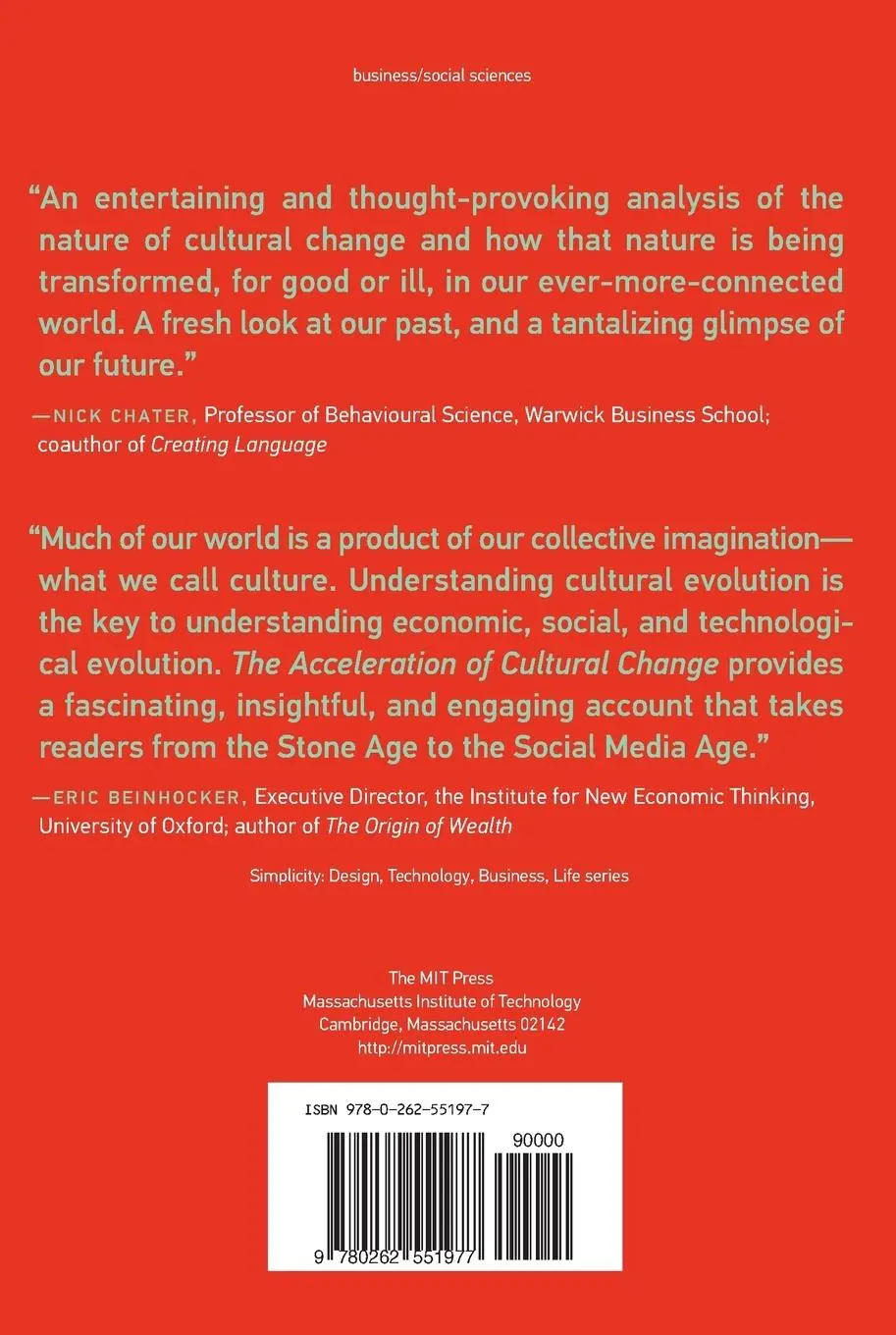 Rückseite: 9780262551977 | The Acceleration of Cultural Change | From Ancestors to Algorithms