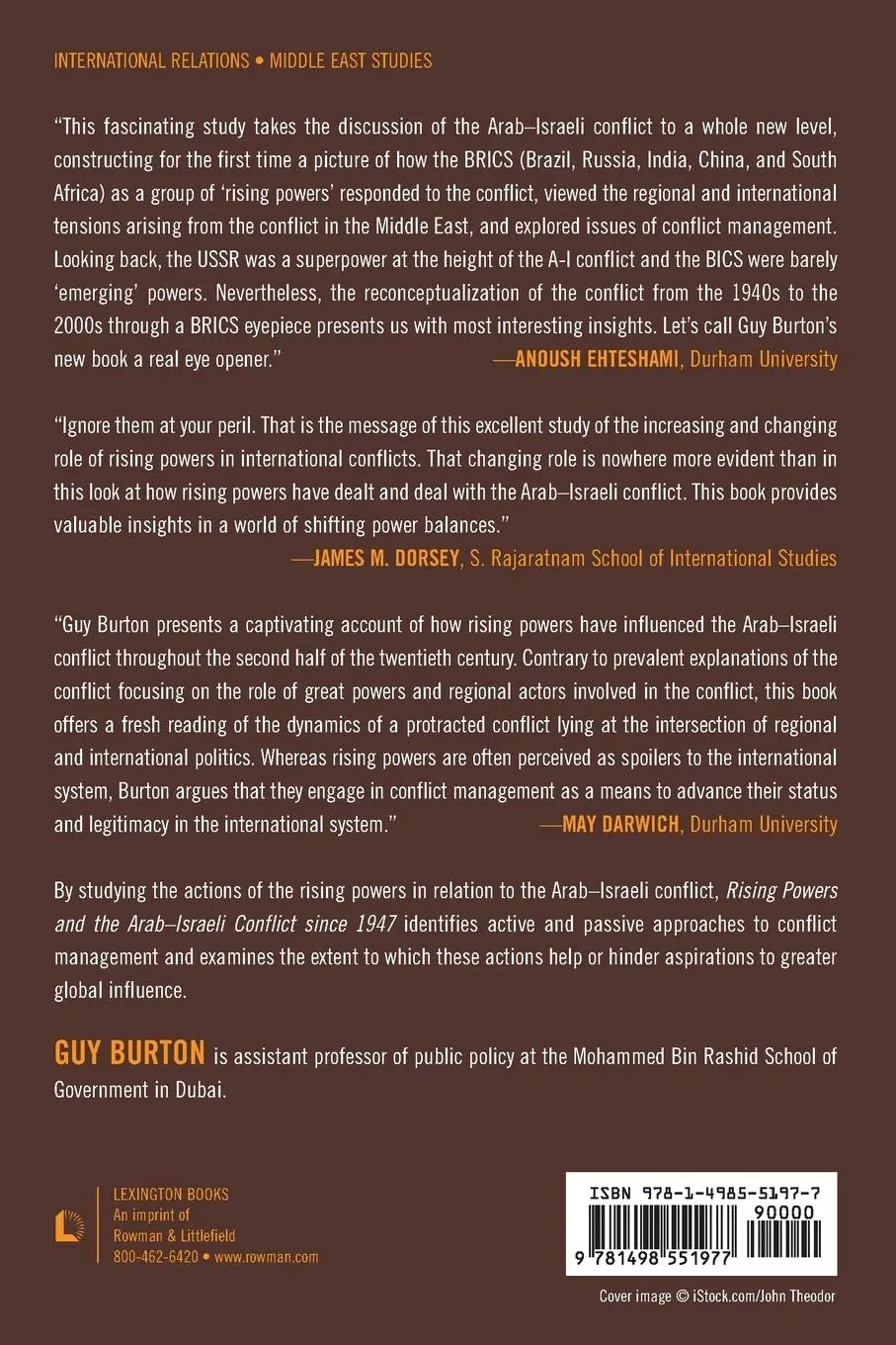 Rückseite: 9781498551977 | Rising Powers and the Arab-Israeli Conflict since 1947 | Guy Burton