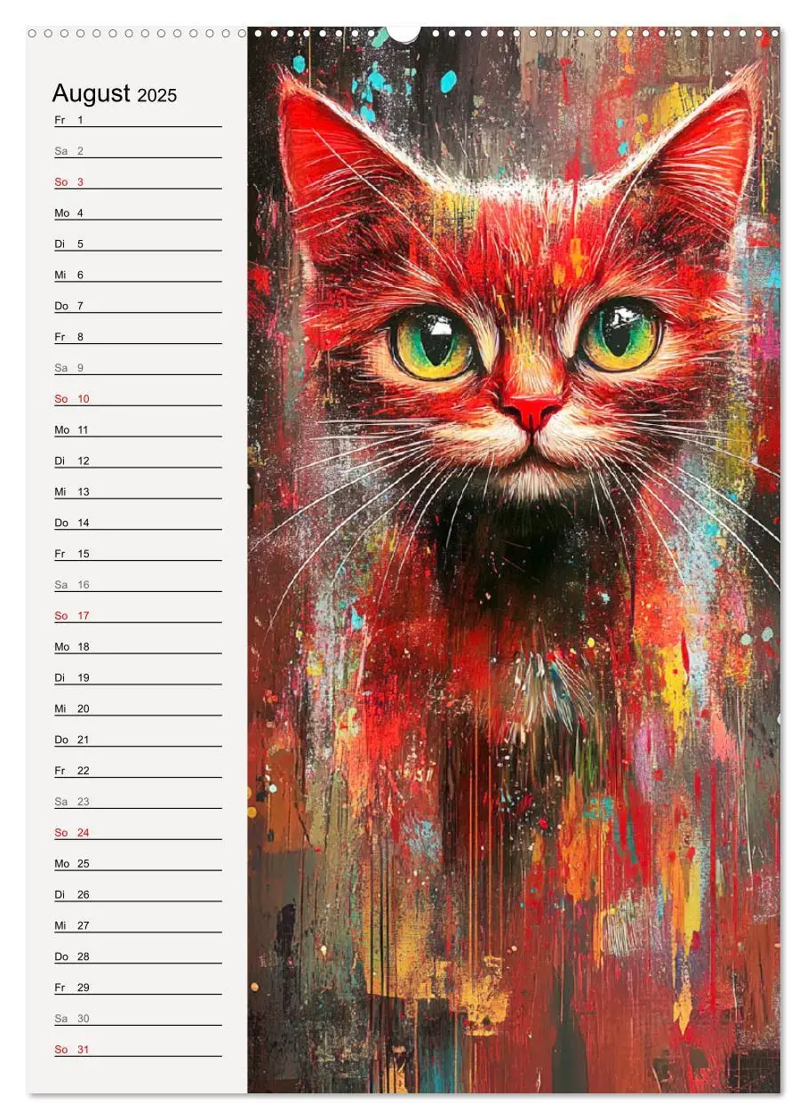 Bild: 9783457211977 | Katzenportraits. Moderne Samtpfoten-Kunst (Wandkalender 2025 DIN A2...