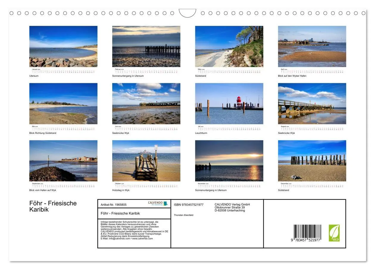 Bild: 9783457521977 | Föhr - Friesische Karibik (Wandkalender 2026 DIN A3 quer), CALVENDO...