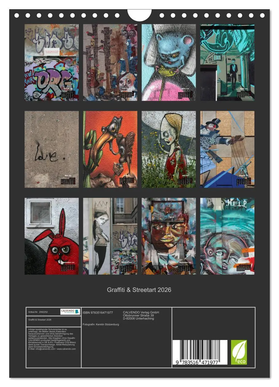 Bild: 9783516471977 | Graffiti &amp; Streetart 2026 (Wandkalender 2026 DIN A4 hoch), CALVENDO...