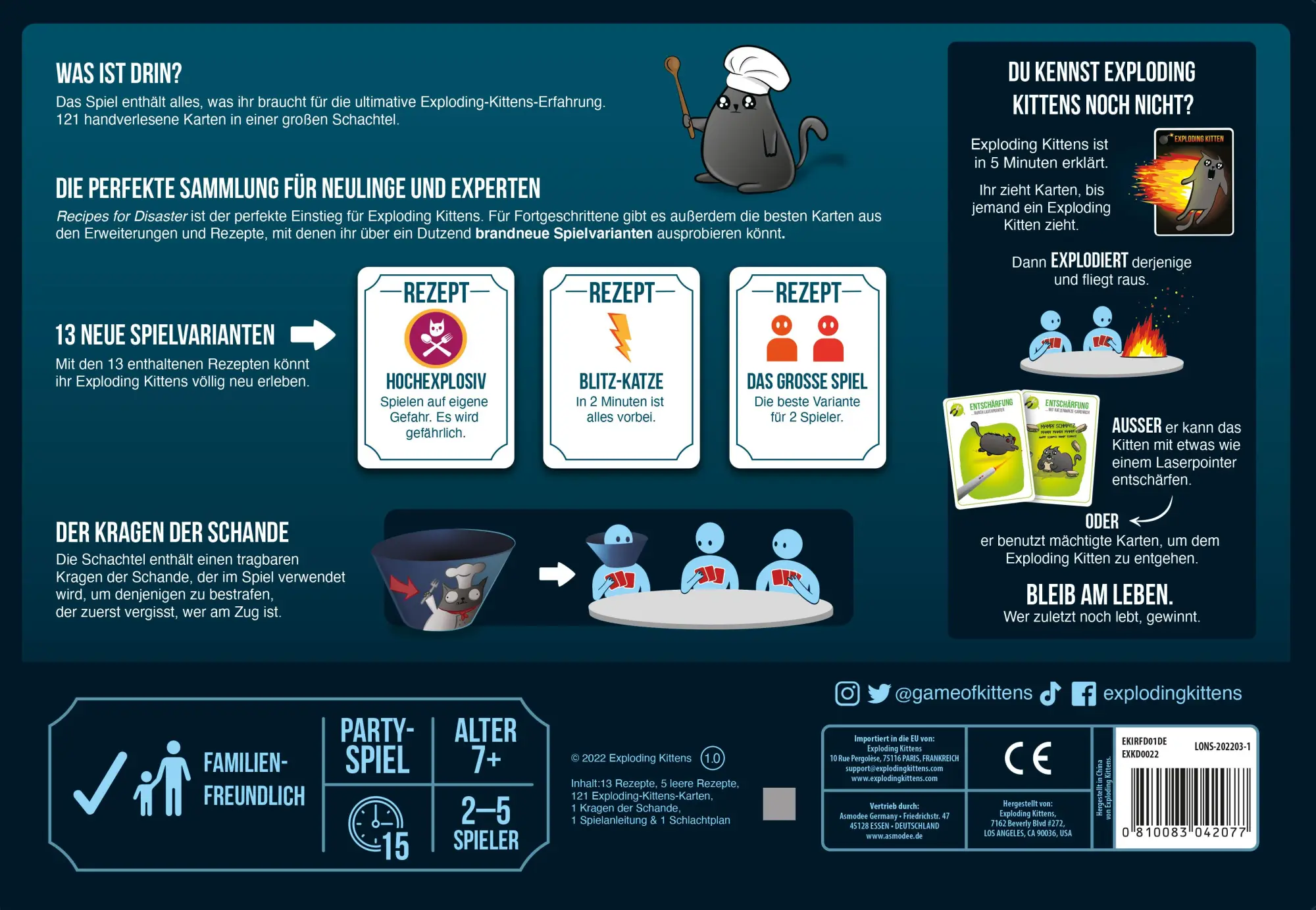 Bild: 810083042077 | Exploding Kittens Recipes for Disaster | Exploding Kittens | Spiel