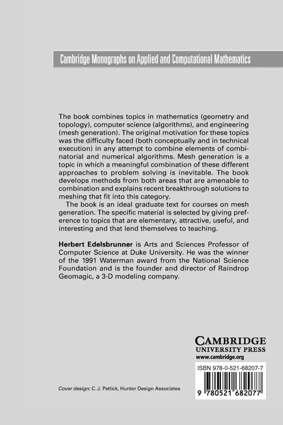 Rückseite: 9780521682077 | Geometry and Topology for Mesh Generation | Herbert Edelsbrunner