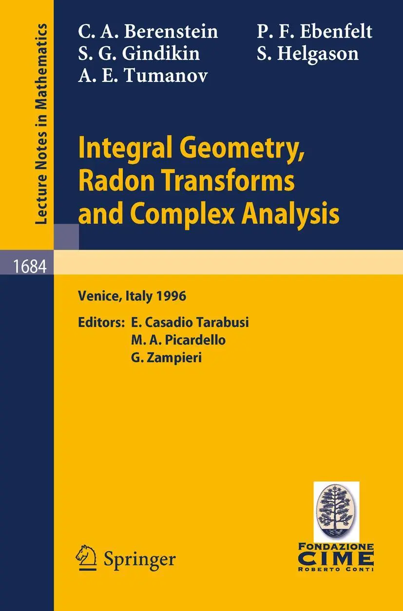 Cover: 9783540642077 | Integral Geometry, Radon Transforms and Complex Analysis | Taschenbuch