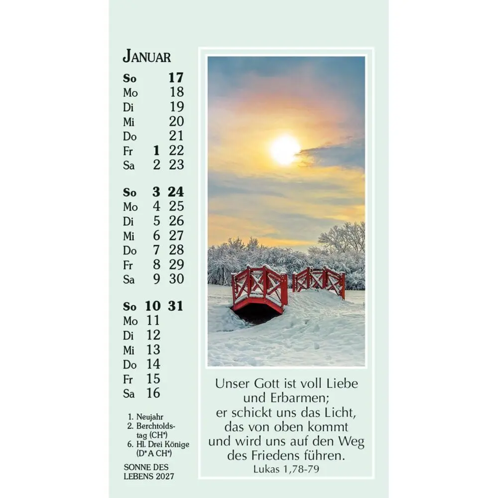 Bild: 9783754892077 | Sonne des Lebens 2027 | Mini-Kalender mit Bibelworten und Farbfotos