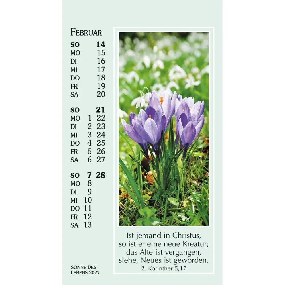 Bild: 9783754892077 | Sonne des Lebens 2027 | Mini-Kalender mit Bibelworten und Farbfotos