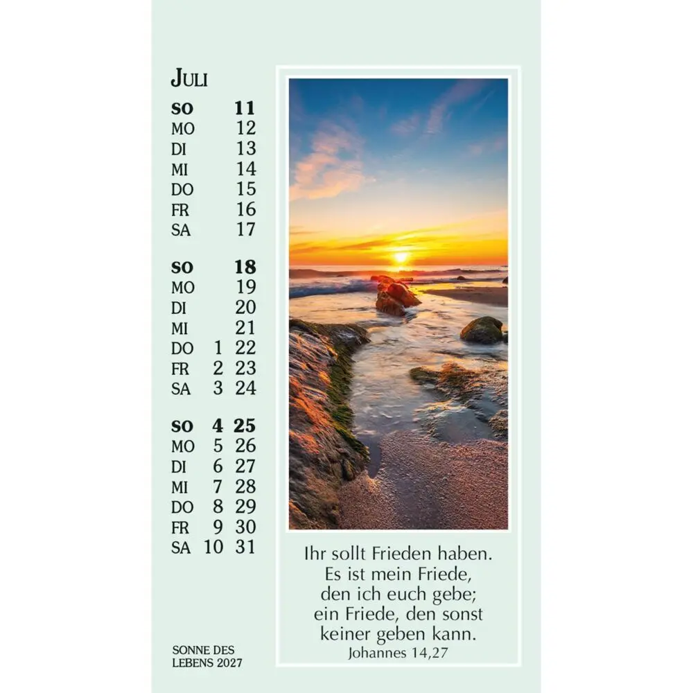 Bild: 9783754892077 | Sonne des Lebens 2027 | Mini-Kalender mit Bibelworten und Farbfotos