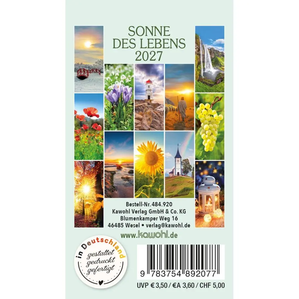Bild: 9783754892077 | Sonne des Lebens 2027 | Mini-Kalender mit Bibelworten und Farbfotos