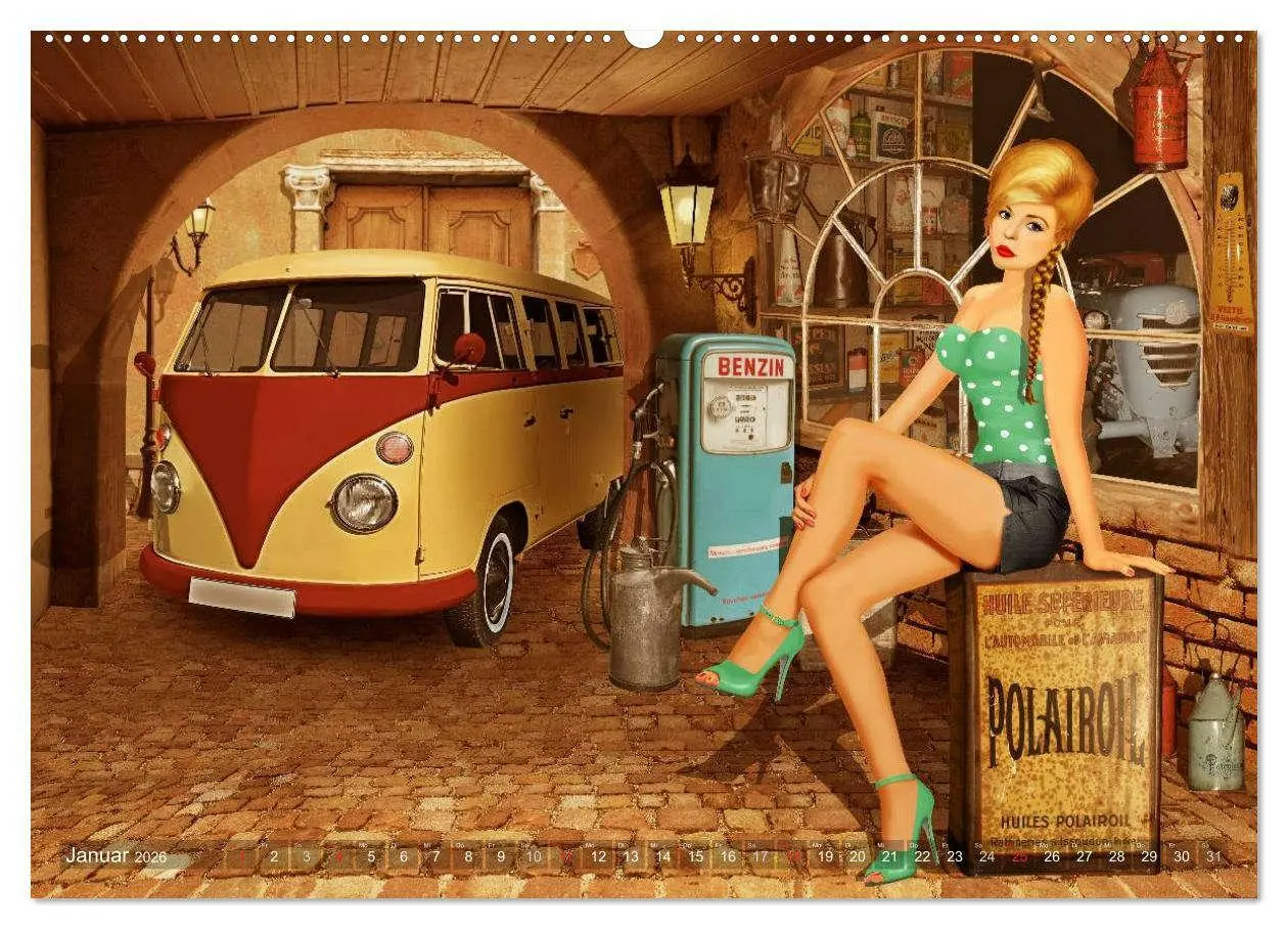 Bild: 9783516042177 | Pin-Up Girls und Oldtimer by Mausopardia (Wandkalender 2026 DIN A2...