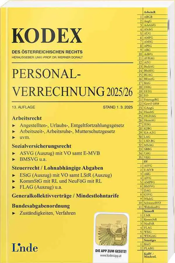Cover: 9783707352177 | KODEX Personalverrechnung 2025/26 | Michael Seebacher | Taschenbuch
