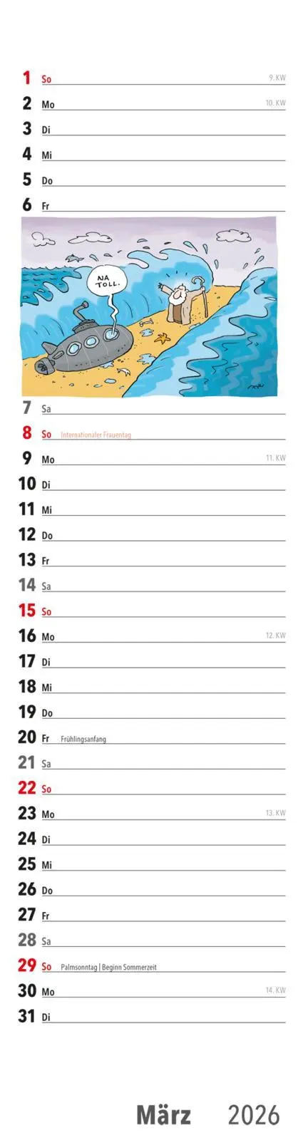Bild: 9783830322177 | Fiese Bilder Streifenkalender 2026: Monatskalender für die Wand | 2026