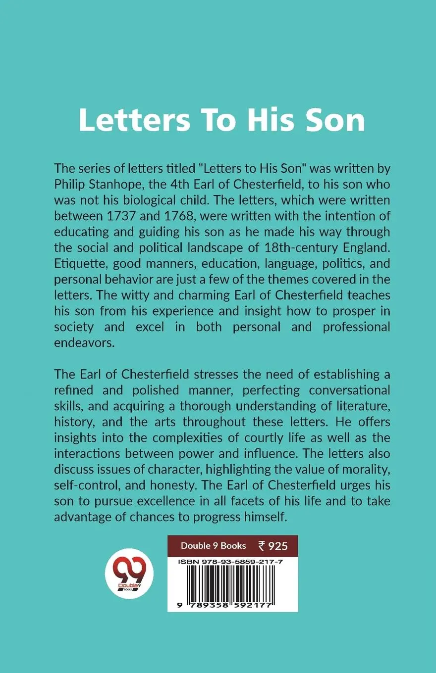 Rückseite: 9789358592177 | Letters To His Son | Stanhope Dormer Philip Chesterfield | Taschenbuch
