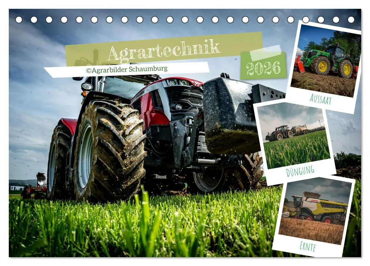 Cover: 9783457492277 | Agrartechnik (Tischkalender 2026 DIN A5 quer), CALVENDO Monatskalender