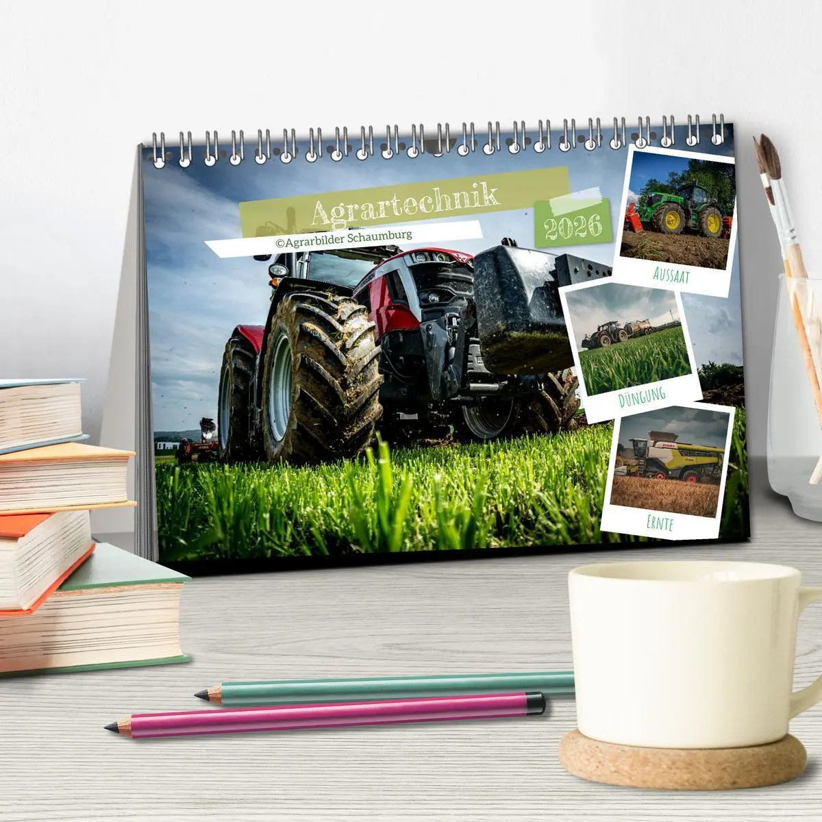 Bild: 9783457492277 | Agrartechnik (Tischkalender 2026 DIN A5 quer), CALVENDO Monatskalender