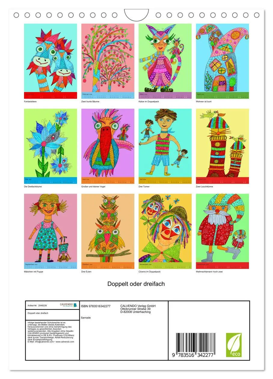 Bild: 9783516342277 | Doppelt oder dreifach (Wandkalender 2026 DIN A4 hoch), CALVENDO...