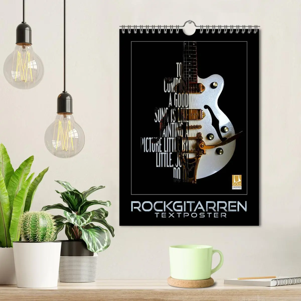 Bild: 9783516412277 | Rockgitarren Textposter (Wandkalender 2026 DIN A4 hoch), CALVENDO...