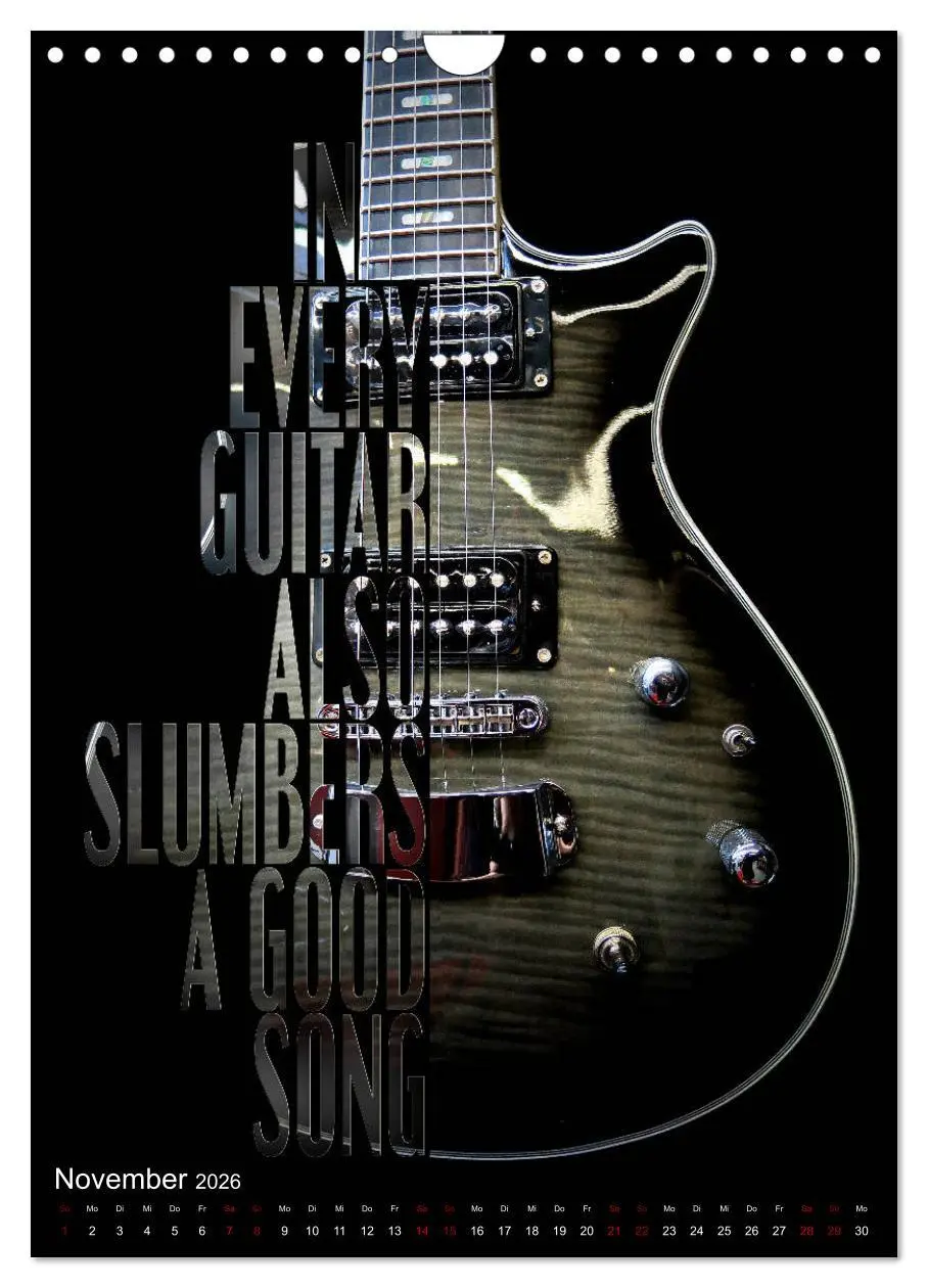 Bild: 9783516412277 | Rockgitarren Textposter (Wandkalender 2026 DIN A4 hoch), CALVENDO...