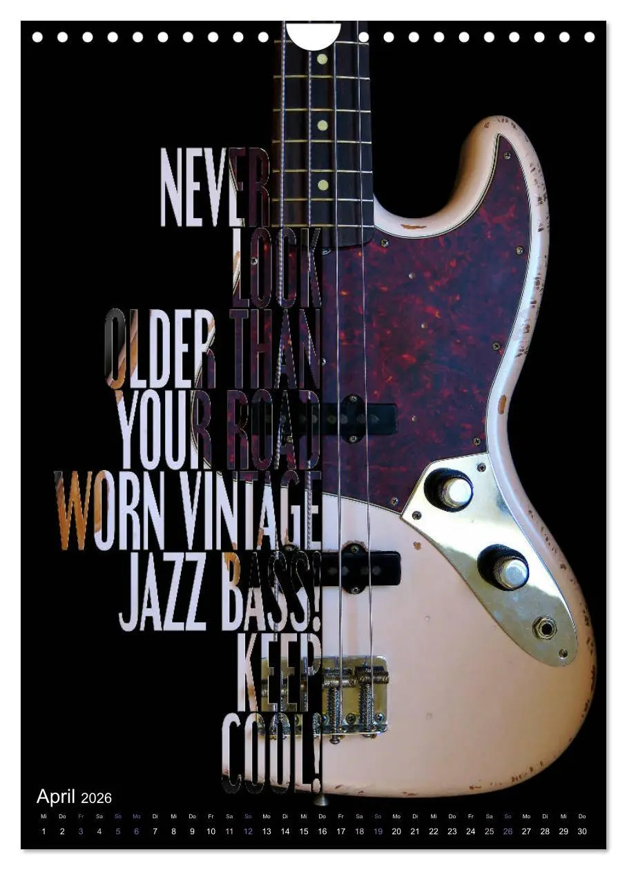 Bild: 9783516412277 | Rockgitarren Textposter (Wandkalender 2026 DIN A4 hoch), CALVENDO...