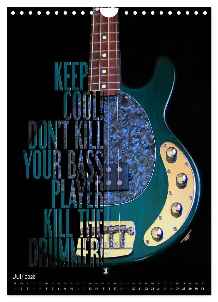 Bild: 9783516412277 | Rockgitarren Textposter (Wandkalender 2026 DIN A4 hoch), CALVENDO...