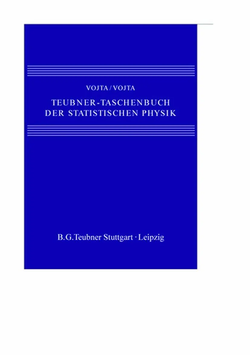 Cover: 9783519002277 | Teubner-Taschenbuch der statistischen Physik | Matthias Vojta (u. a.)
