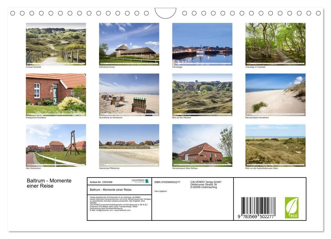 Bild: 9783569502277 | Baltrum - Momente einer Reise (Wandkalender 2027 DIN A4 quer),...