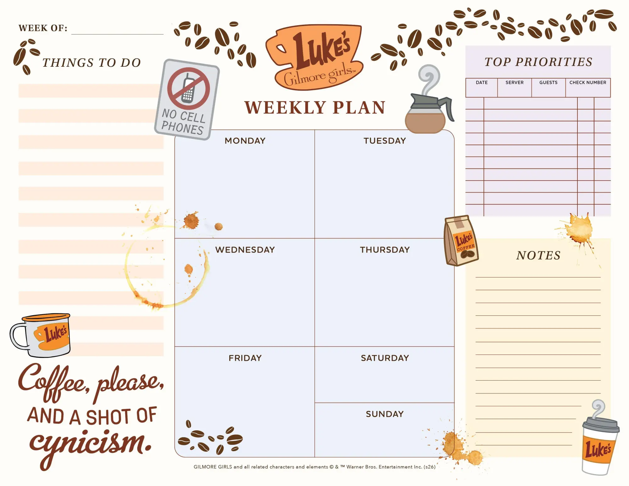 Cover: 9798337402277 | Gilmore Girls Weekly Planner Notepad | Insight Editions | Taschenbuch
