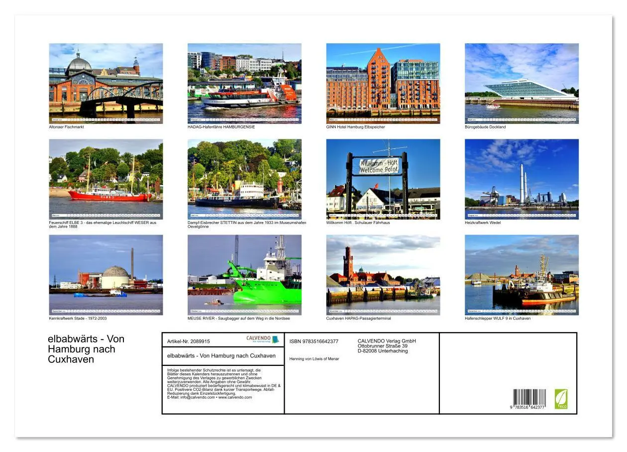 Bild: 9783516642377 | elbabwärts - Von Hamburg nach Cuxhaven (Wandkalender 2026 DIN A2...