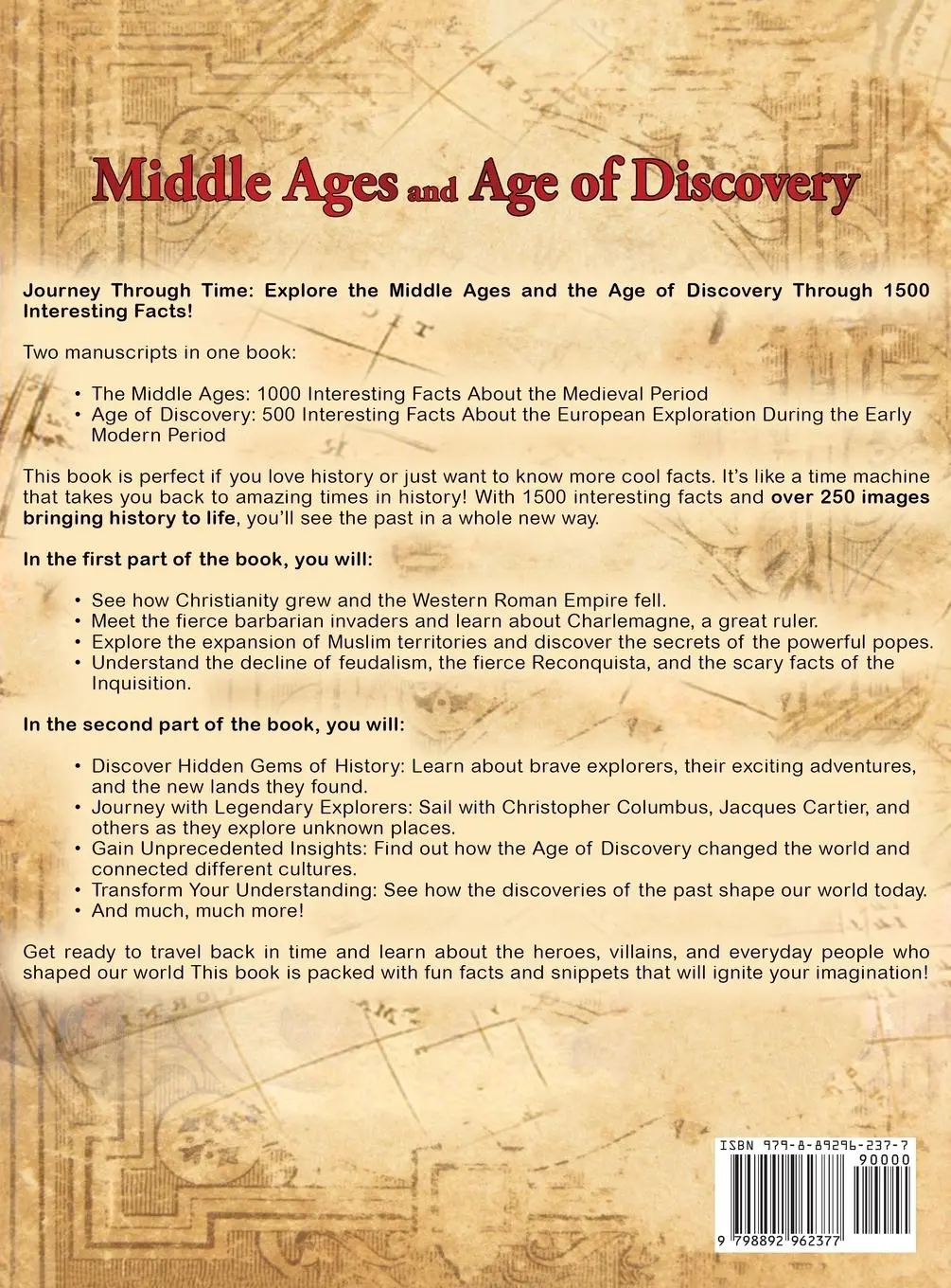 Rückseite: 9798892962377 | Middle Ages and Age of Discovery | Ahoy Publications | Buch | Englisch
