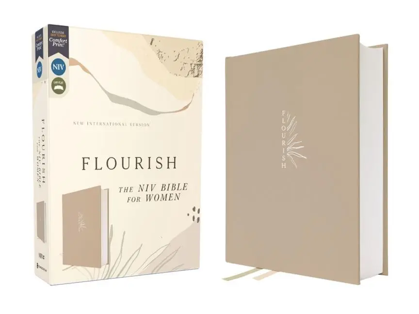 Cover: 9780310462477 | Flourish: The NIV Bible for Women, Cloth Over Board, Cream, Comfort...