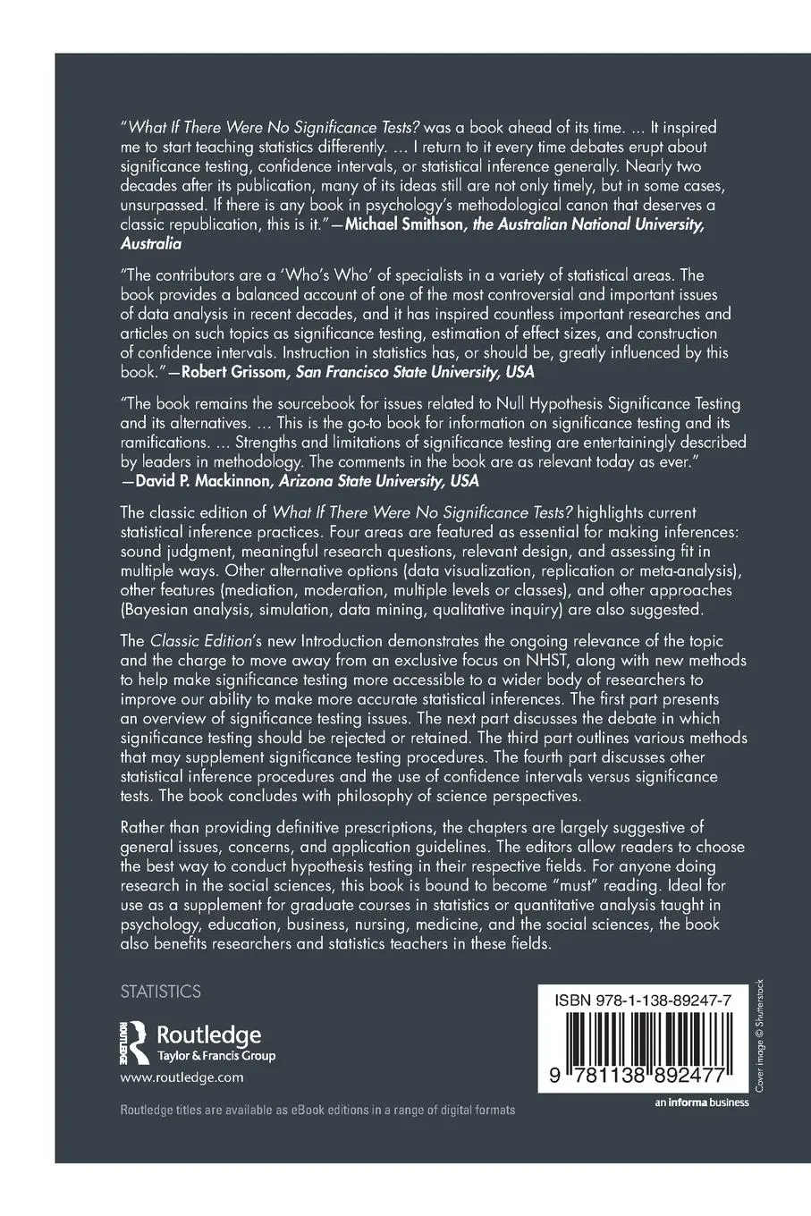 Rückseite: 9781138892477 | What If There Were No Significance Tests? | Classic Edition | Buch