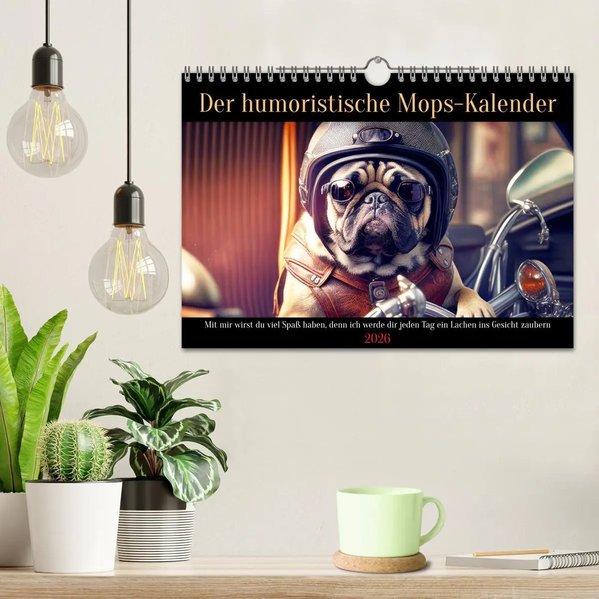 Bild: 9783457542477 | Der humoristische Mops-Kalender (Wandkalender 2026 DIN A4 quer),...