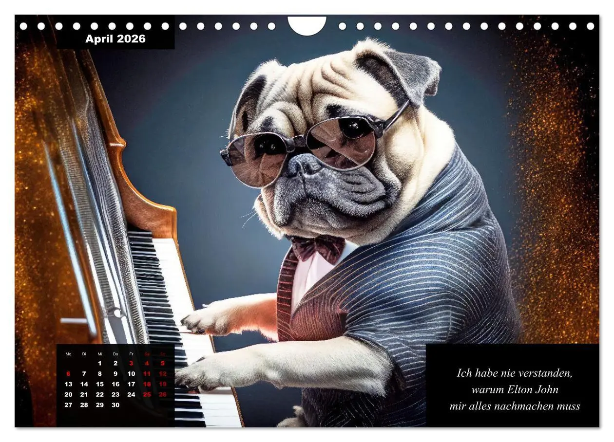 Bild: 9783457542477 | Der humoristische Mops-Kalender (Wandkalender 2026 DIN A4 quer),...