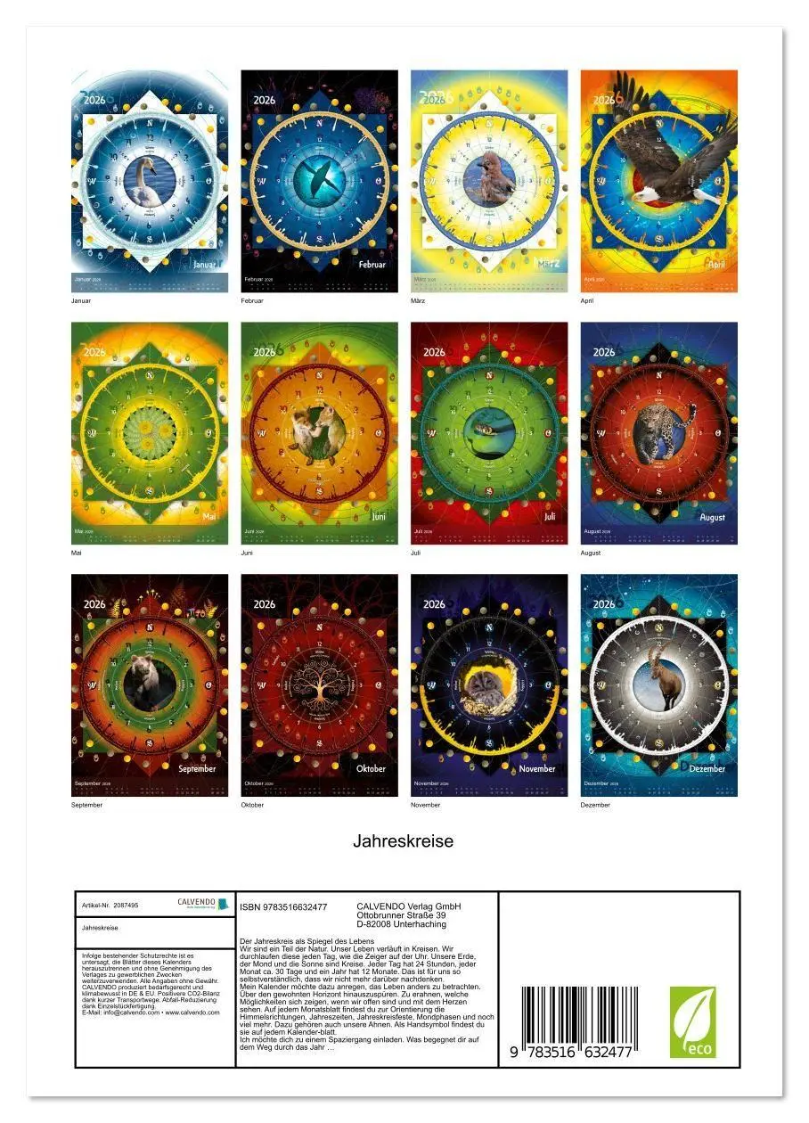 Bild: 9783516632477 | Jahreskreise (Wandkalender 2026 DIN A4 hoch), CALVENDO Monatskalender