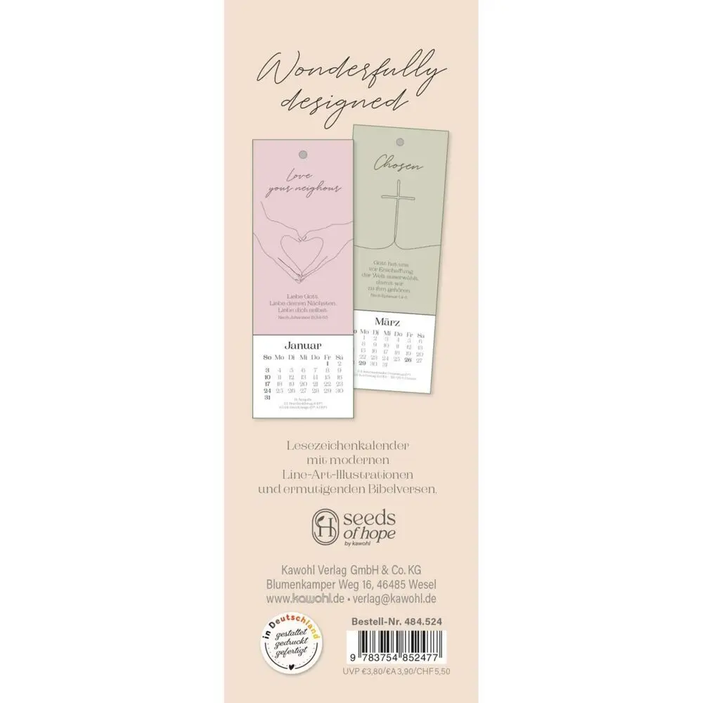 Bild: 9783754852477 | Wonderfully designed 2027 | Lesezeichen-Kalender mit Bibelworten