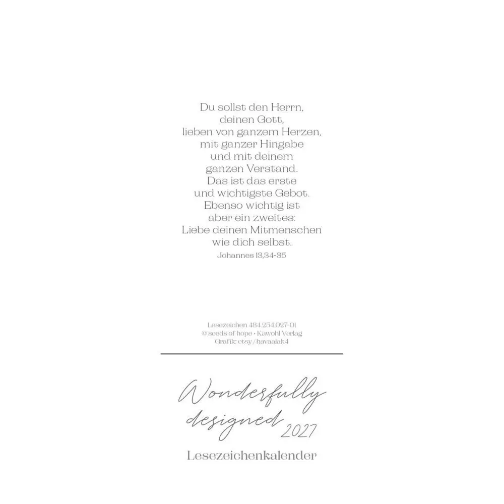 Bild: 9783754852477 | Wonderfully designed 2027 | Lesezeichen-Kalender mit Bibelworten