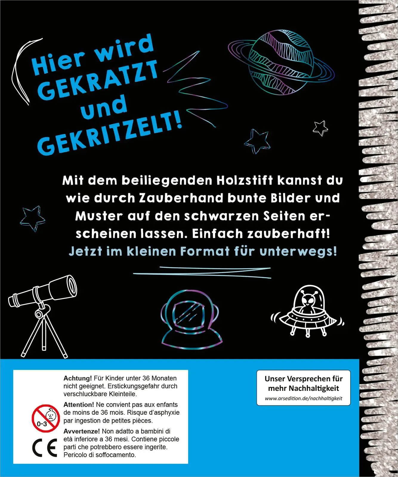 Rückseite: 9783845862477 | Kritzkratz-Spaß Weltall | Taschenbuch | Kritzkratz-Spaß | 36 S. | 2025