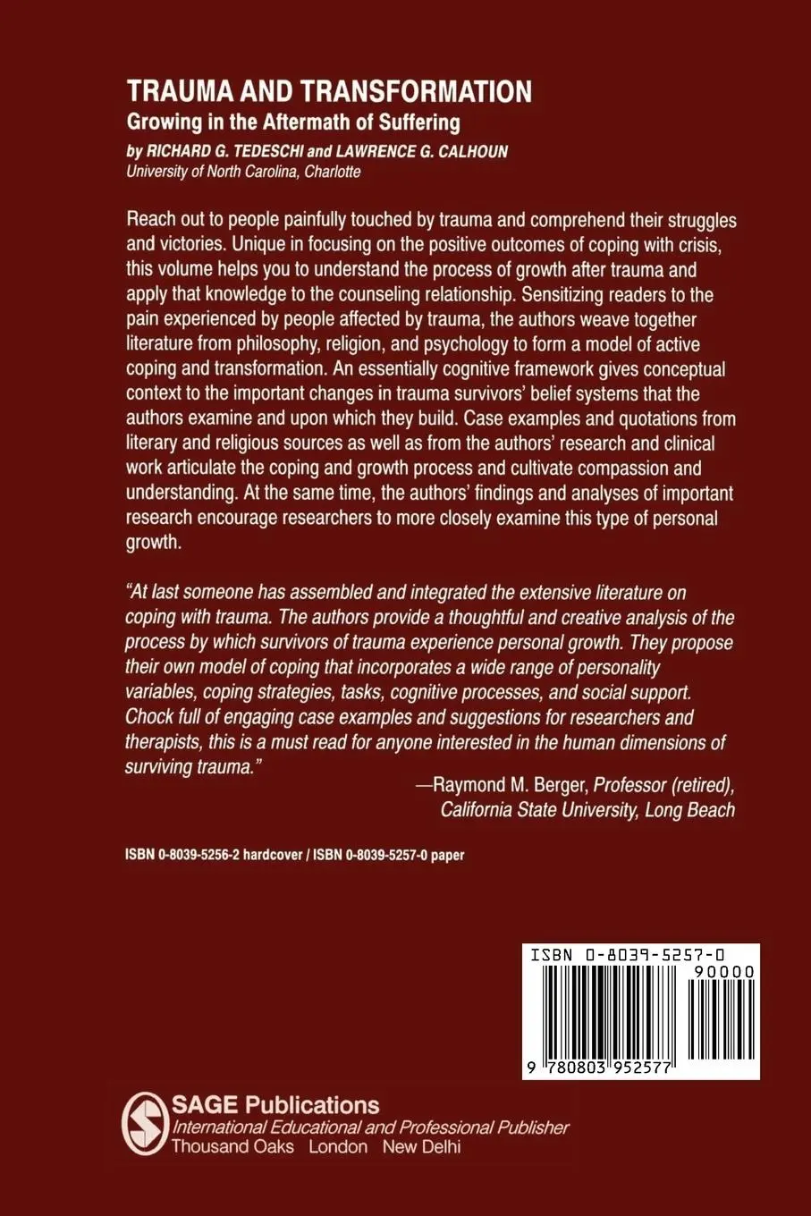 Rückseite: 9780803952577 | Trauma and Transformation | Growing in the Aftermath of Suffering