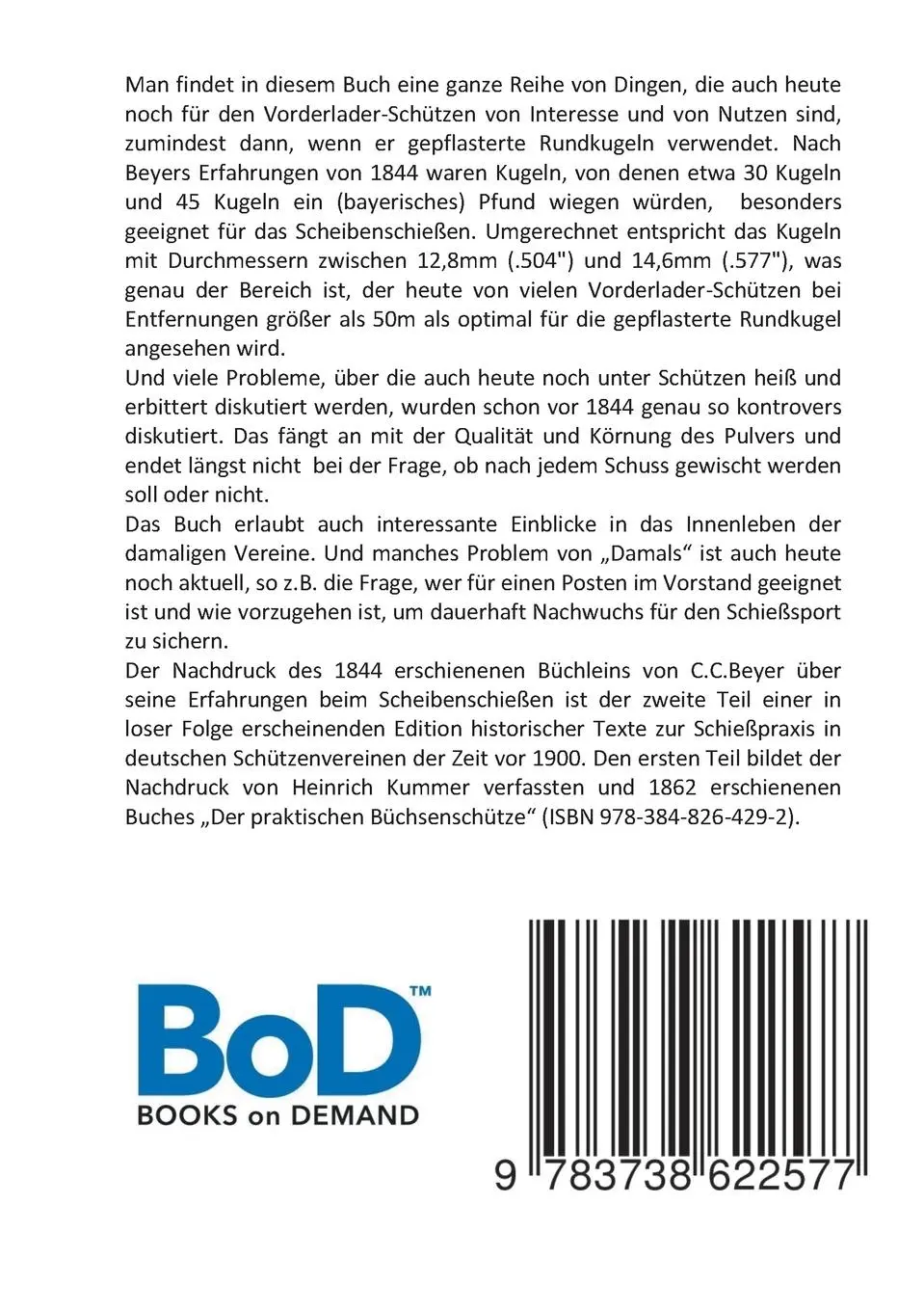Rückseite: 9783738622577 | Meine Erfahrungen bei dem Scheibenschießen | C. C. Beyer | Taschenbuch