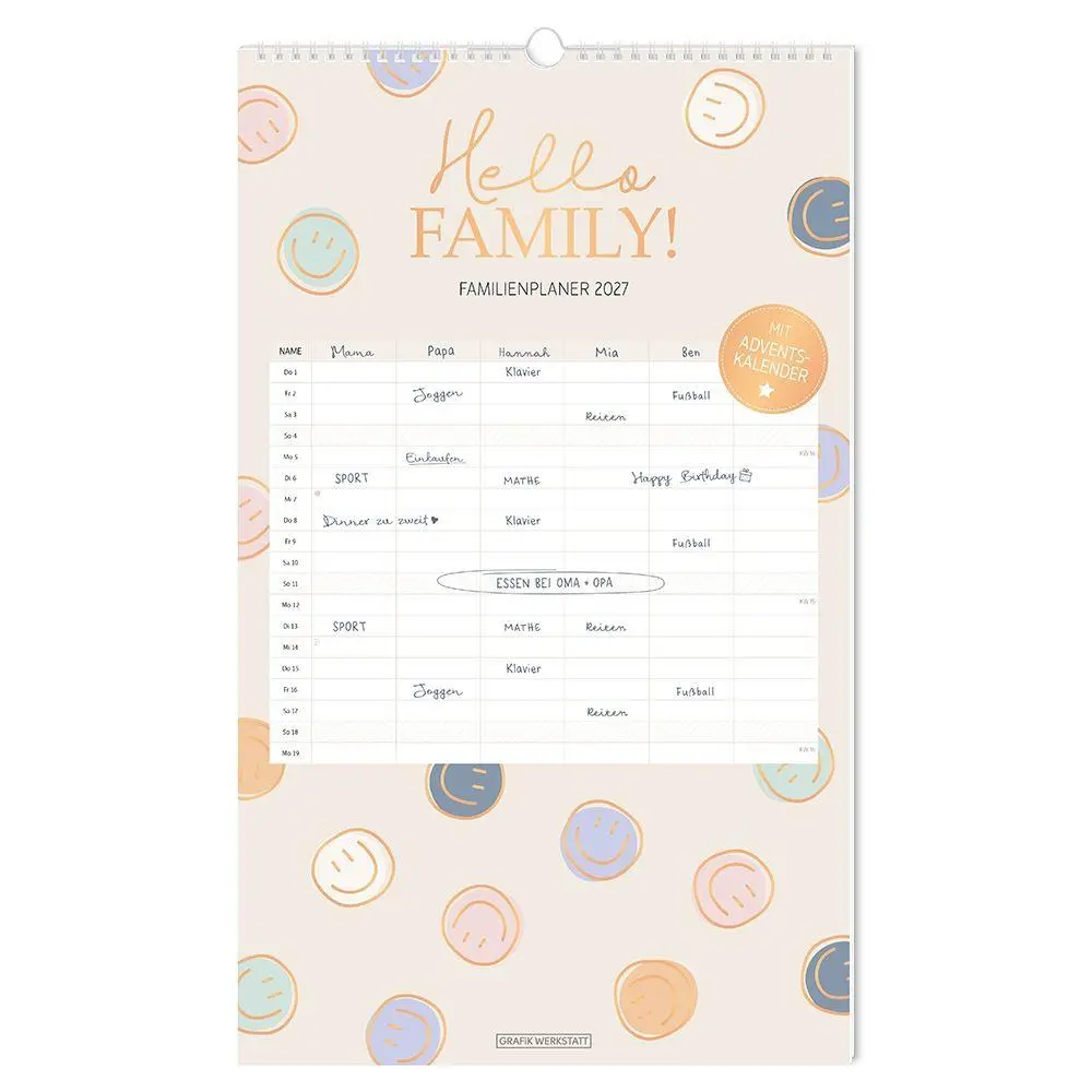 Cover: 9783986362577 | Familienplaner 2027 Hello Family! | Familienplaner | Original | 14 S.