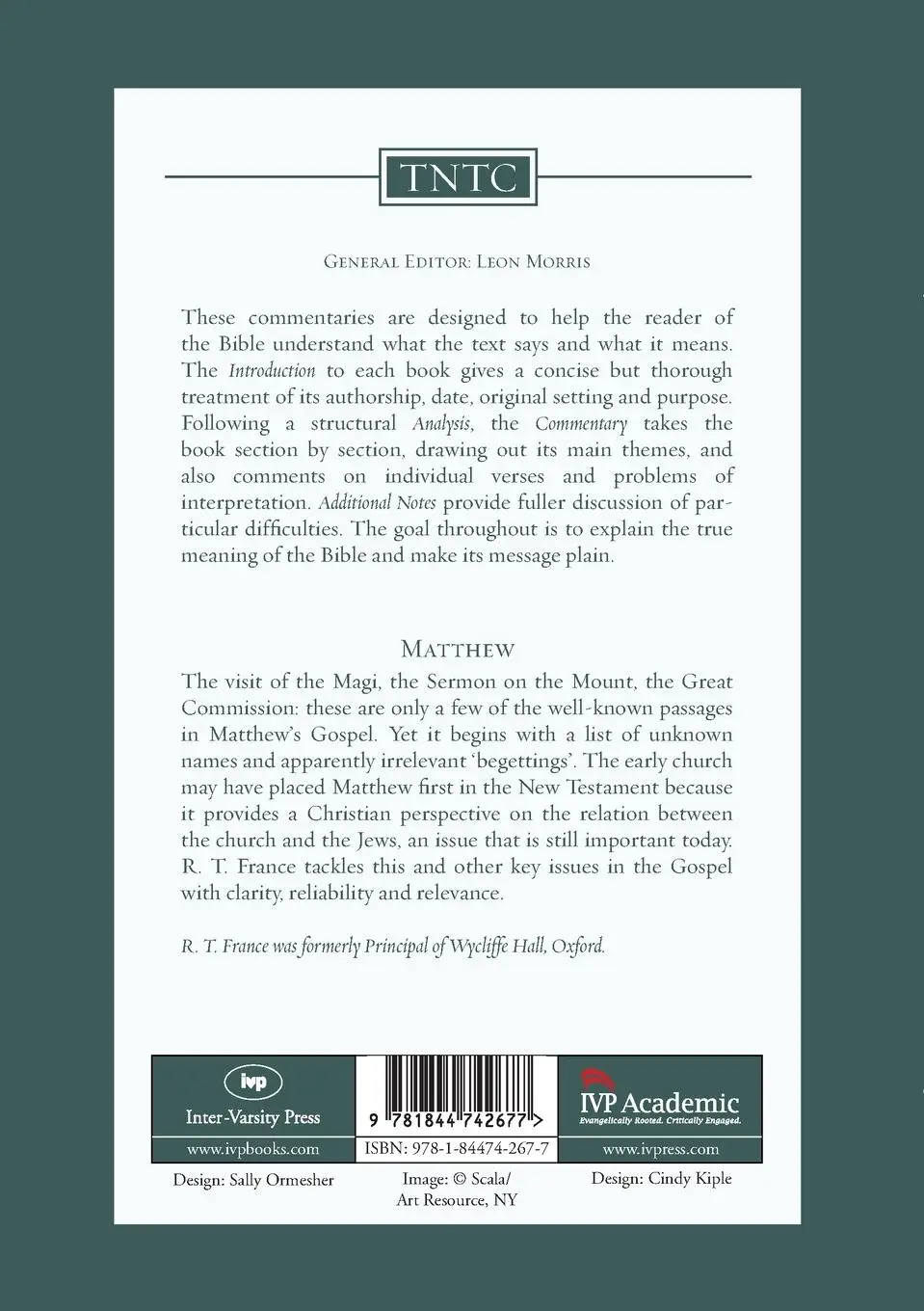 Rückseite: 9781844742677 | Matthew | Tyndale New Testament Commentary | Rt France | Taschenbuch