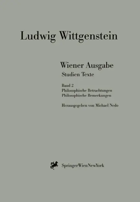 Cover: 9783211832677 | Wiener Ausgabe Studien Texte | L. Wittgenstein | Taschenbuch | xiii