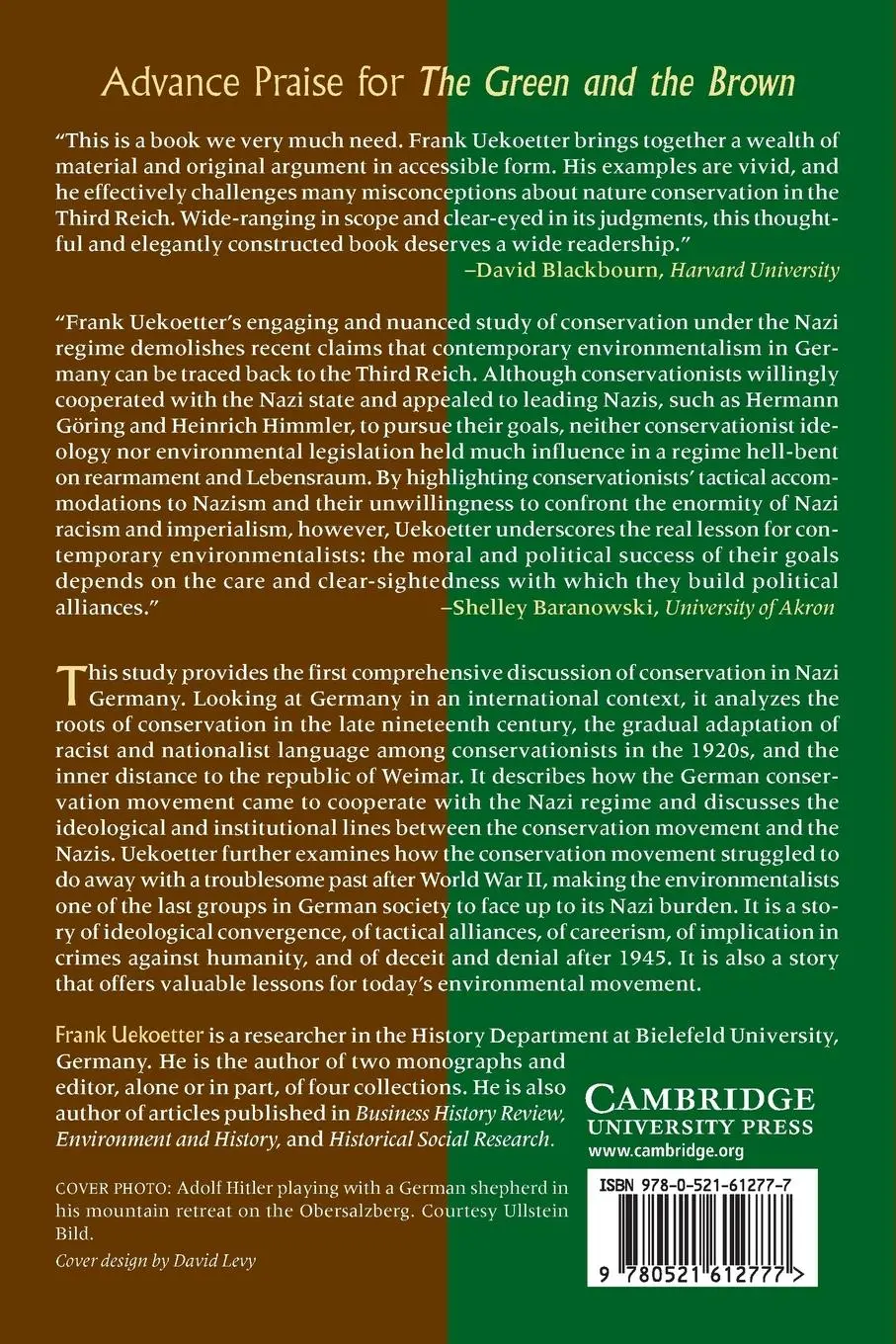 Rückseite: 9780521612777 | The Green and the Brown | A History of Conservation in Nazi Germany