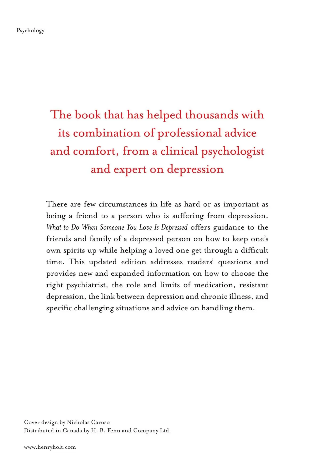 Rückseite: 9780805082777 | What to Do When Someone You Love Is Depressed | Mitch Golant (u. a.)